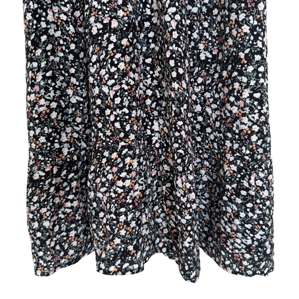 Rails Ashlyn Smocked Waist Ditsy Floral Midi Dress M Ivy Black/White Floral NEW - Picture 9 of 11